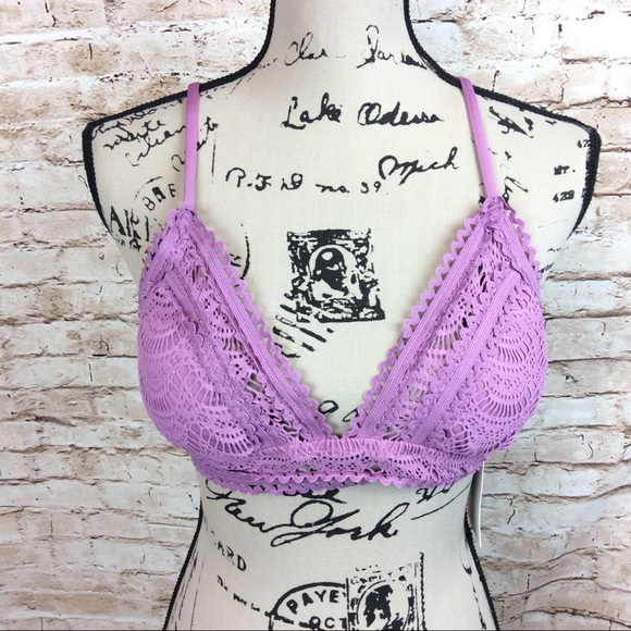 New Becca Lace Bralette Triangle Bikini Top Large - Picture 2 of 10